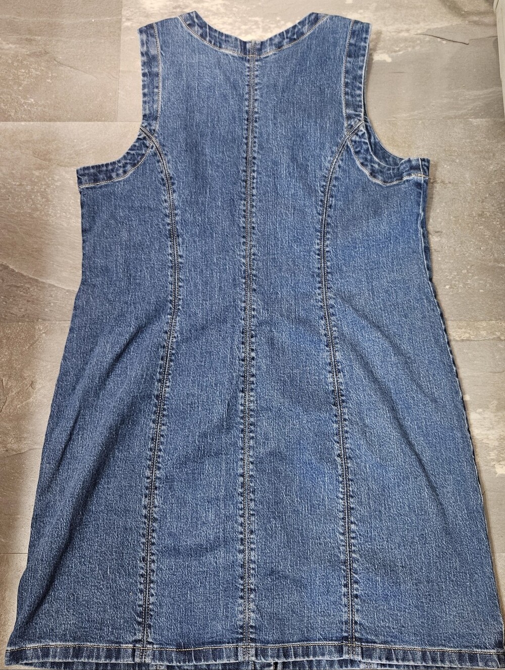 NWOT Reitmans Sleeveless Buttoned-Down Denim Mini Dress. Blue. V Neck. XL. - Picture 8 of 9